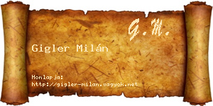 Gigler Milán névjegykártya