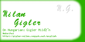 milan gigler business card